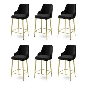 Enox - Black, Gold Black
Gold Bar Stool Set (6 Pieces)