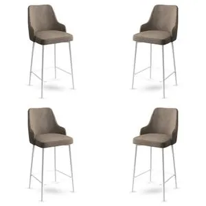 Enox - Cappuccino, White Cappuccino
White Bar Stool Set (4 Pieces)