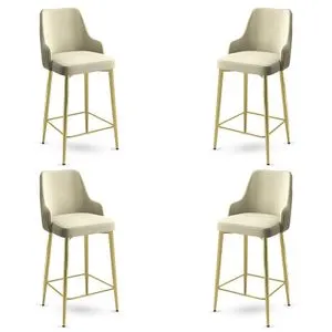 Enox - Cream, Gold Cream
Gold Bar Stool Set (4 Pieces)
