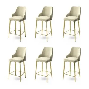 Enox - Cream, Gold Cream
Gold Bar Stool Set (6 Pieces)