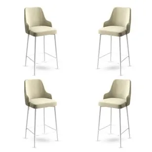 Enox - Cream, White Cream
White Bar Stool Set (4 Pieces)