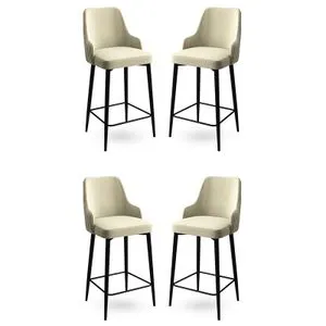 Enox - Crni Bar Stolica Set (4 Komada)