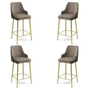 Enox - Gold Cappuccino Barske Stolice (Set od 4 komada)