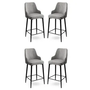 Enox - Grey, Black Grey
Black Bar Stool Set (4 Pieces)