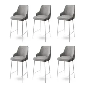 Enox - Grey, White Grey
White Bar Stool Set (6 Pieces)