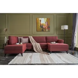 Eris - Claret Red Claret Red Corner Sofa-Bed