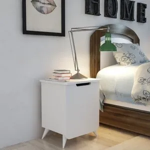 Esla White Nightstand