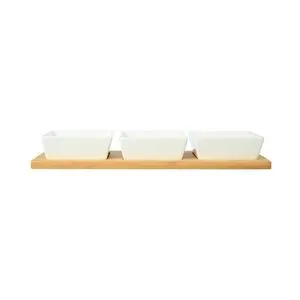 ESTIA ES01-20231 PORCELANSKI SET 3 POSUDE NA DASCI OD BAMBUSA