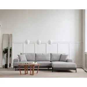 Eti Black Right - Grey Grey Corner Sofa