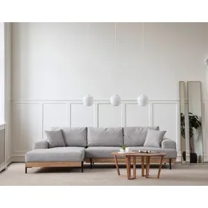 Eti Oak Left - Grey Grey Corner Sofa