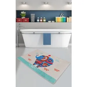 Etnik Fil Kare Djt Multicolor Bathmat