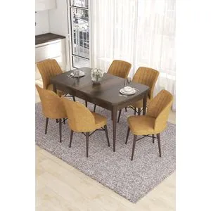 Eva - Baroque, Cappuccino Baroque
Cappuccino Extendable Dining Table & Chairs Set (7 Pieces)