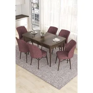 Eva - Baroque, Dusty Rose Baroque
Dusty Rose Extendable Dining Table & Chairs Set (7 Pieces)