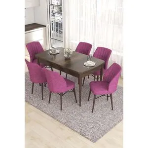 Eva - Baroque, Purple Baroque
Purple Extendable Dining Table & Chairs Set (7 Pieces)