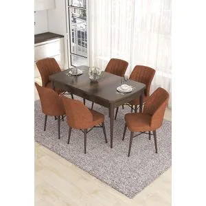 Eva - Baroque, Tile Red Baroque
Tile Red Extendable Dining Table & Chairs Set (7 Pieces)