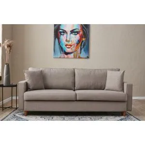 Eva - Cream Cream 3-Seat Sofa-Bed