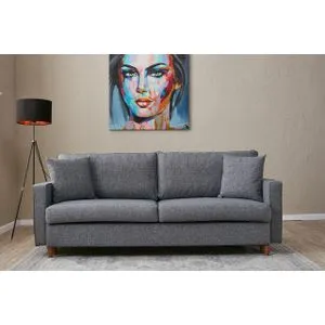 Eva - Grey Grey 3-Seat Sofa-Bed