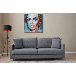 Eva - Grey Grey 3-Seat Sofa