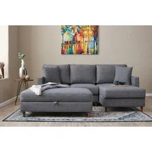 Eva Right - Grey Grey Corner Sofa