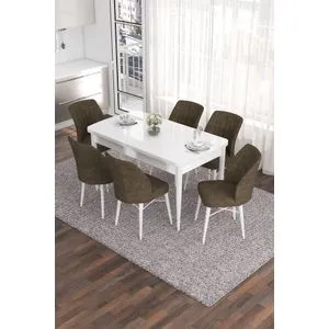 Eva - White, Brown White
Brown Extendable Dining Table & Chairs Set (7 Pieces)