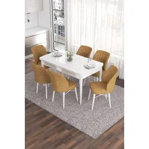 Eva - White, Cappuccino White
Cappuccino Extendable Dining Table & Chairs Set (7 Pieces)