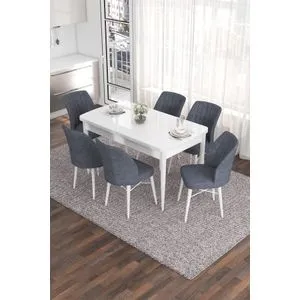 Eva - White, Fume White
Fume Extendable Dining Table & Chairs Set (7 Pieces)