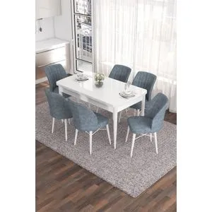 Eva - White, Grey White
Grey Extendable Dining Table & Chairs Set (7 Pieces)