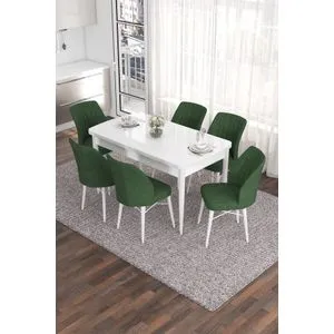 Eva - White, Khaki White
Khaki Extendable Dining Table & Chairs Set (7 Pieces)
