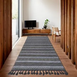 Everest 6603 - Tepih za hodnik u antracit boji (80 x 300 cm)