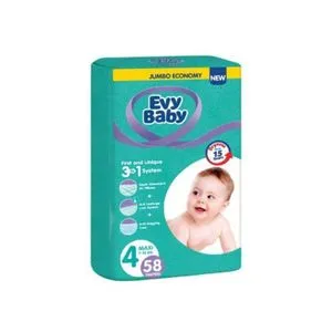 Evy Baby pelene Jumbo 4 Maxi 8–18 kg, 58 komada