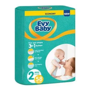 Evy Baby Pelene Twin 2 Mini 58kom, 3-6kg 3u1