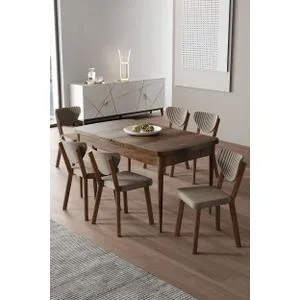 Exve - Baroque, Cappuccino Baroque
Cappuccino Extendable Dining Table & Chairs Set (7 Pieces)