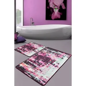 Fantastic Djt Multicolor Bathmat Set (2 Pieces)