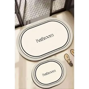 Farbelle - Ecru Ecru Bathmat Set (2 Pieces)