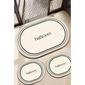 Farbelle - Ecru Ecru Bathmat Set (3 Pieces)