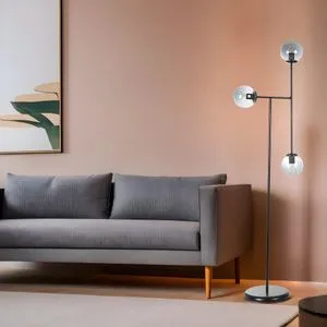 Favori 3 Lü Siyah Füme Camlı Lambader Black
Fume Floor Lamp