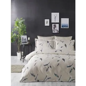 Feather Cream
Grey Ranforce Super King Quilt Cover Set (EU) (IT)