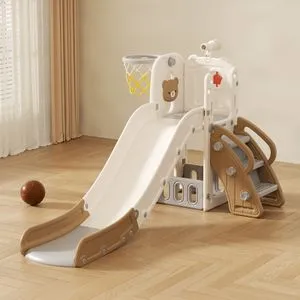 FeelKids Dečji tobogan sa košem “Meda” (braon beli)