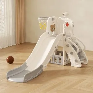 FeelKids Dečji tobogan sa košem “Meda” (sivo beli)