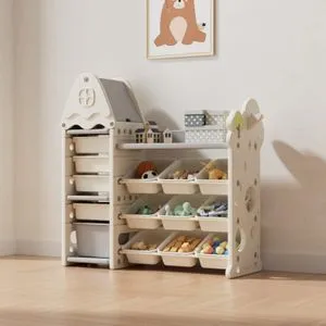 FeelKids Sistem za odlaganje igračaka "Kućica i drvce" bela boja