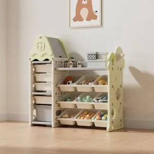 FeelKids Sistem za odlaganje igračaka "Kućica i drvce" svetlo zelena boja
