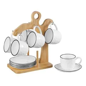 FG HAUS BR2434 Set 6 šolja sa tacnama na stalku  