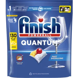 Finish Quantum All in 1 Lemon tablete za mašinsko pranje posuđa, 130 kom