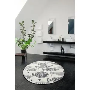 Fish Djt - White (100) Multicolor Bathmat