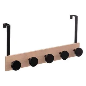 FIVE ČIVILUK SA 5 KUKICA 50X11,5X24CM MDF/METAL CRNA