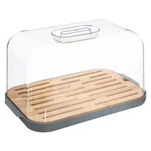 FIVE KUTIJA ZA HLEB SA POKLOPCEM 29X18X15,9CM POLISTIREN/BAMBUS SIVA