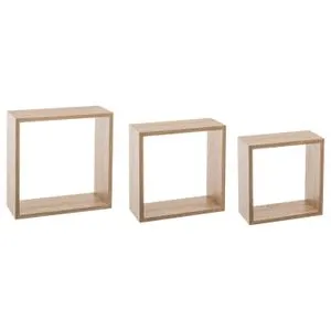 FIVE ZIDNA POLICA KOCKA 3 KOM 24X12X24, 27X12X27, 30X12X30 MDF NATURAL 138957C