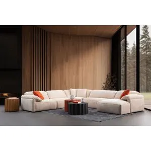 Flamingo Corner 1 (L1+O1+C+O2+Chlr) Krem Ugaona Sofa