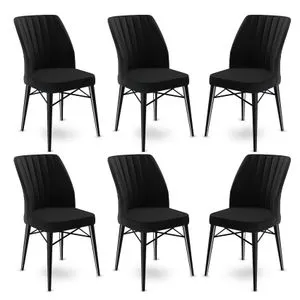 Flex - Crni Set Stolica (6 Komada)