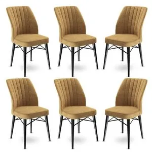 Flex - Set stolica Cappuccino, Crna (6 komada)